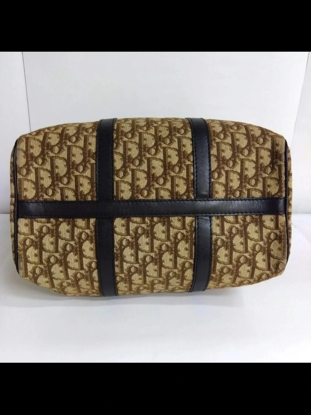 Dior Brown Monogram Canvas Duffel with Dark Brown Leather Trim